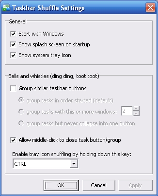taskbar mix up windows xp