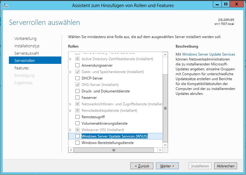 Windows Server 2012 Essentials - Server-Manager - WSUS