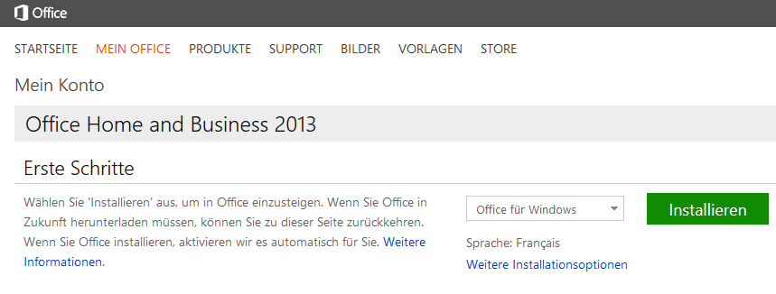 Falsche Office-Sprache im Microsoft-Konto