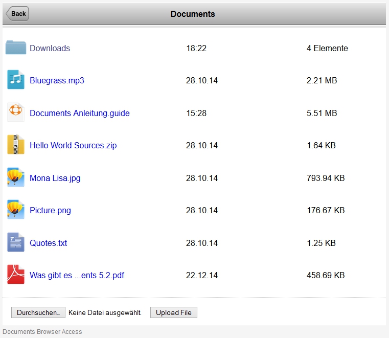 Documents - WebDAV-Zugriff im Browser