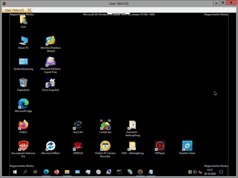 Windows: TightVNC Server oder den pcvisit RemoteHost im abgesicherten
